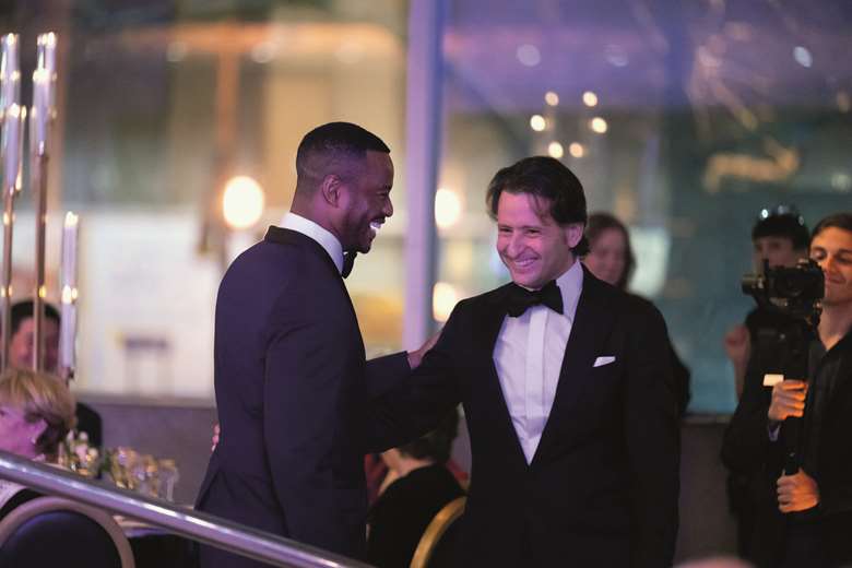 Mark Williams with (right) the Toronto SO's Music Director Gustavo Gimeno [Photo: Stuart Lowe]